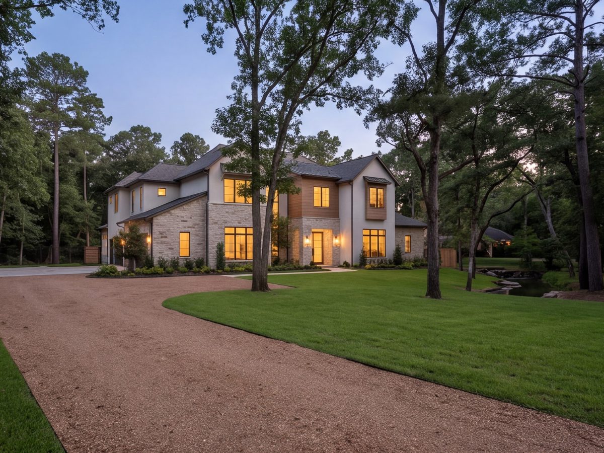 New custom house on a wooded Houston lot